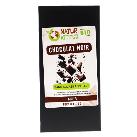 Chocolat Noir BIO Cranberries Sans Sucres Ajoutés (au Xylitol) - 70 g - Natur\'Attitud